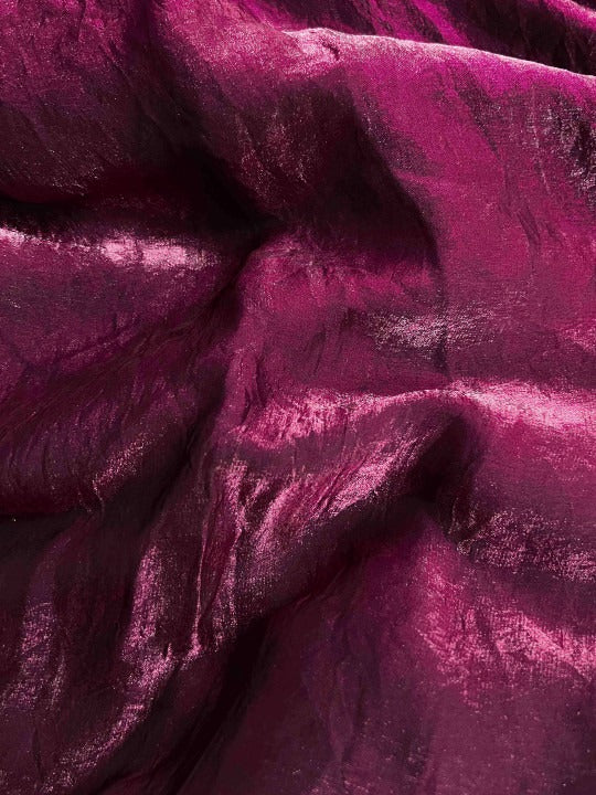 Magenta Fandy Solid Shimmer Saree With Blouse for Women