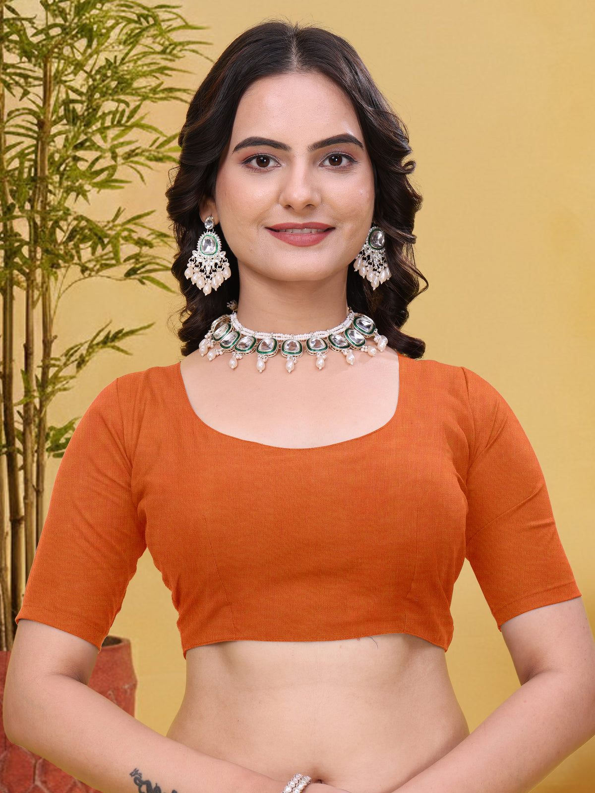White Linen Cotton Saree with Bird Motifs and Orange Border for Women
