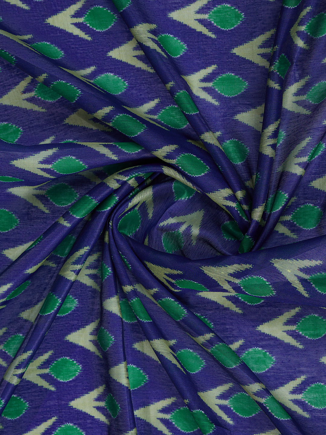 Royal Blue Chanderi Cotton Printed Saree for Women