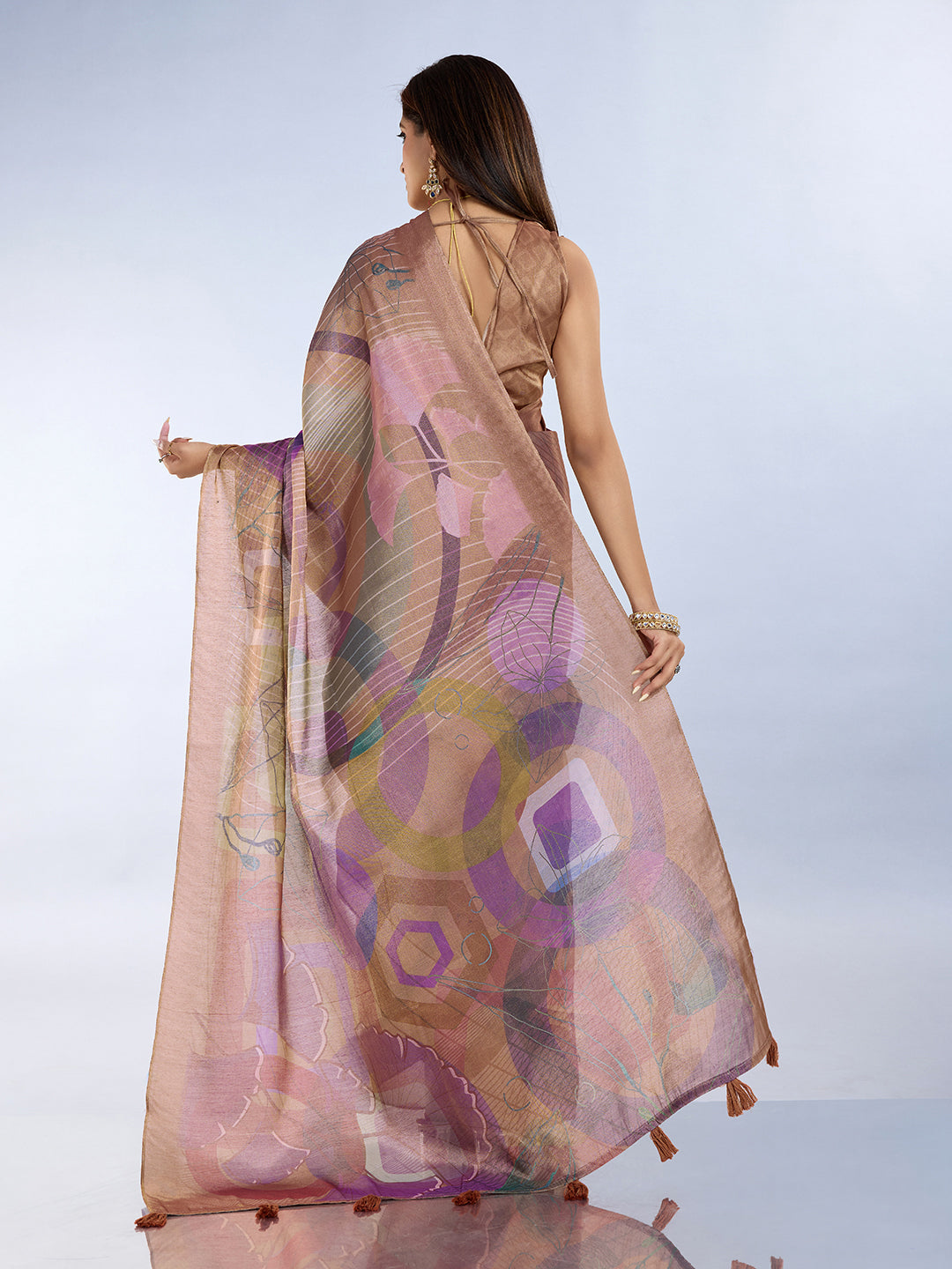 Erode Cotton Abstract Multicolor Saree with Contrast Border for Women