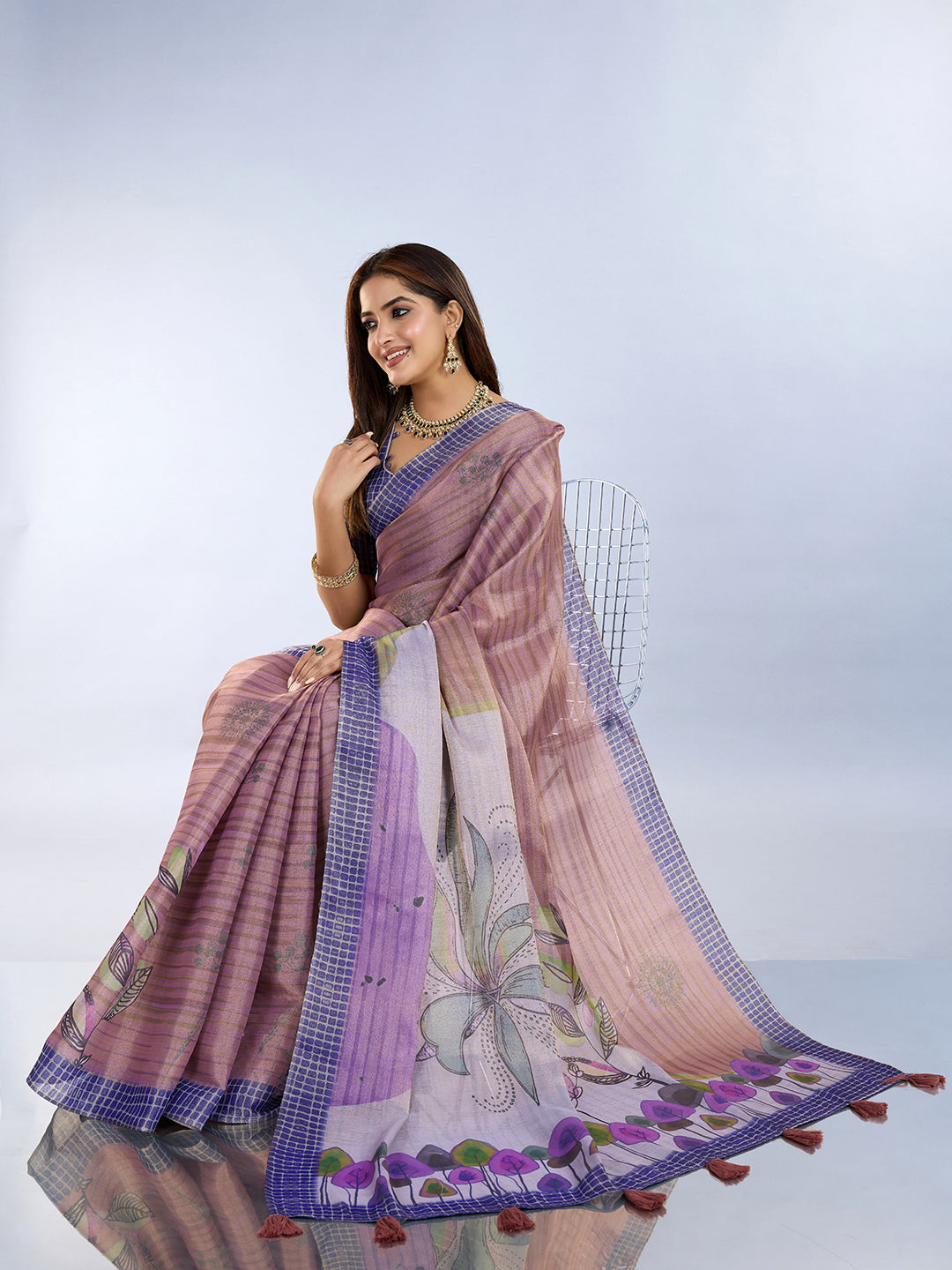 Erode Cotton Abstract Multicolor Saree with Contrast Border for Women