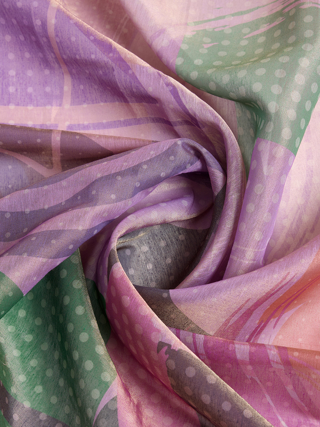Purple Floral Erode Cotton Saree with Soft Pastel Detailing for Women