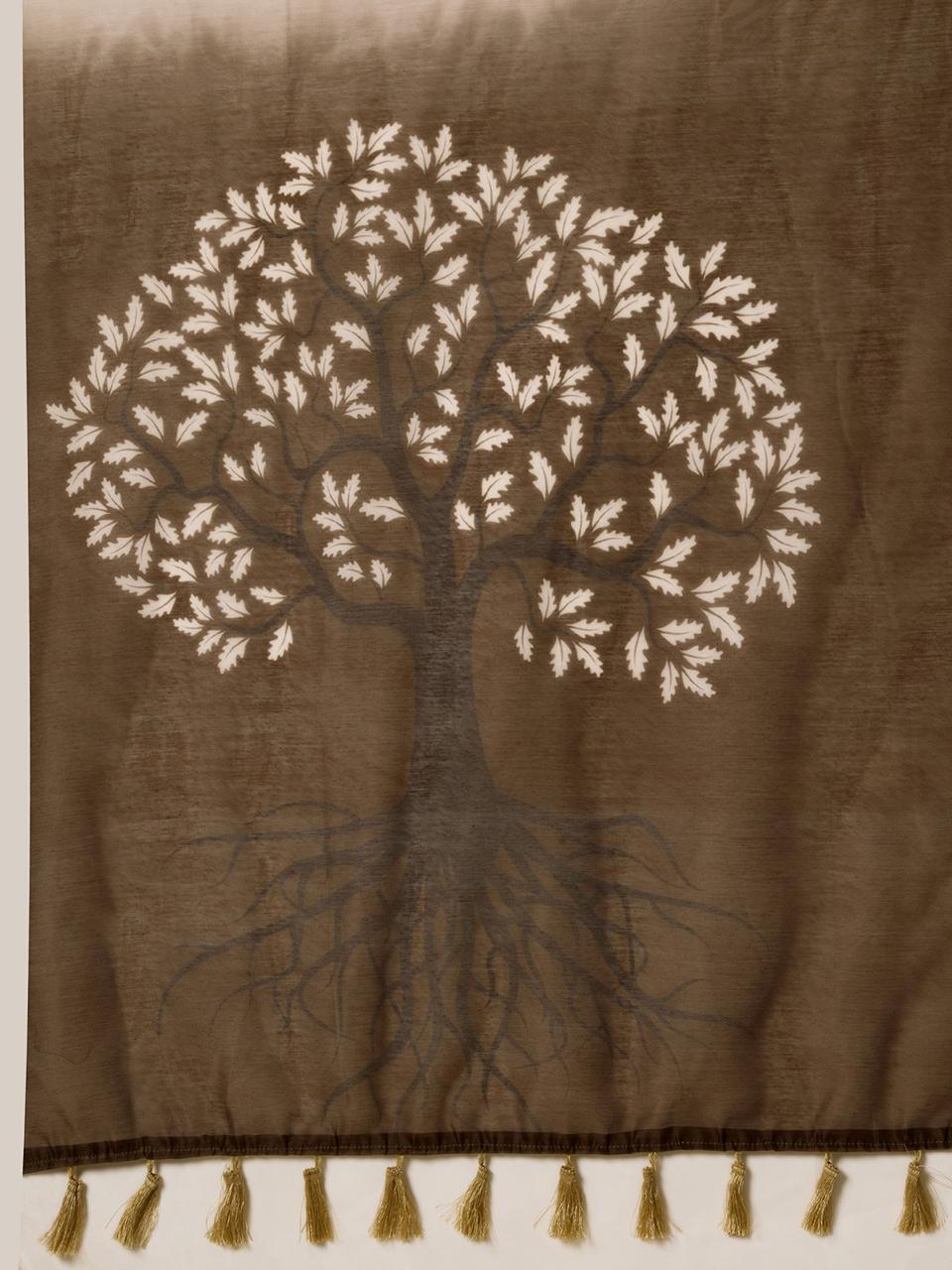 Beige Grace Cotton Silk Saree for Daily Wear for Women