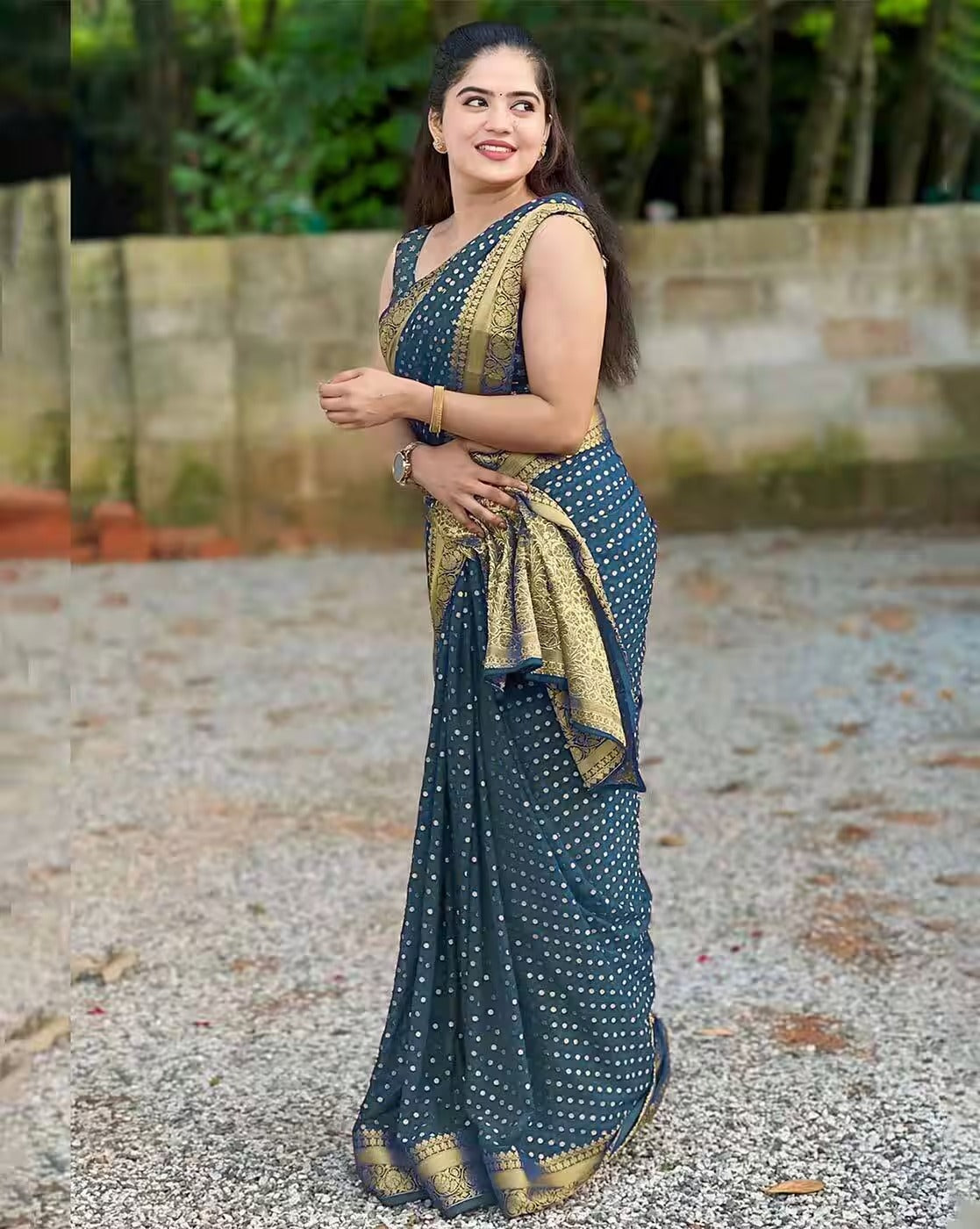 Blue Lichi Silk Jacquard Saree with Elegant Rich Pallu for Women