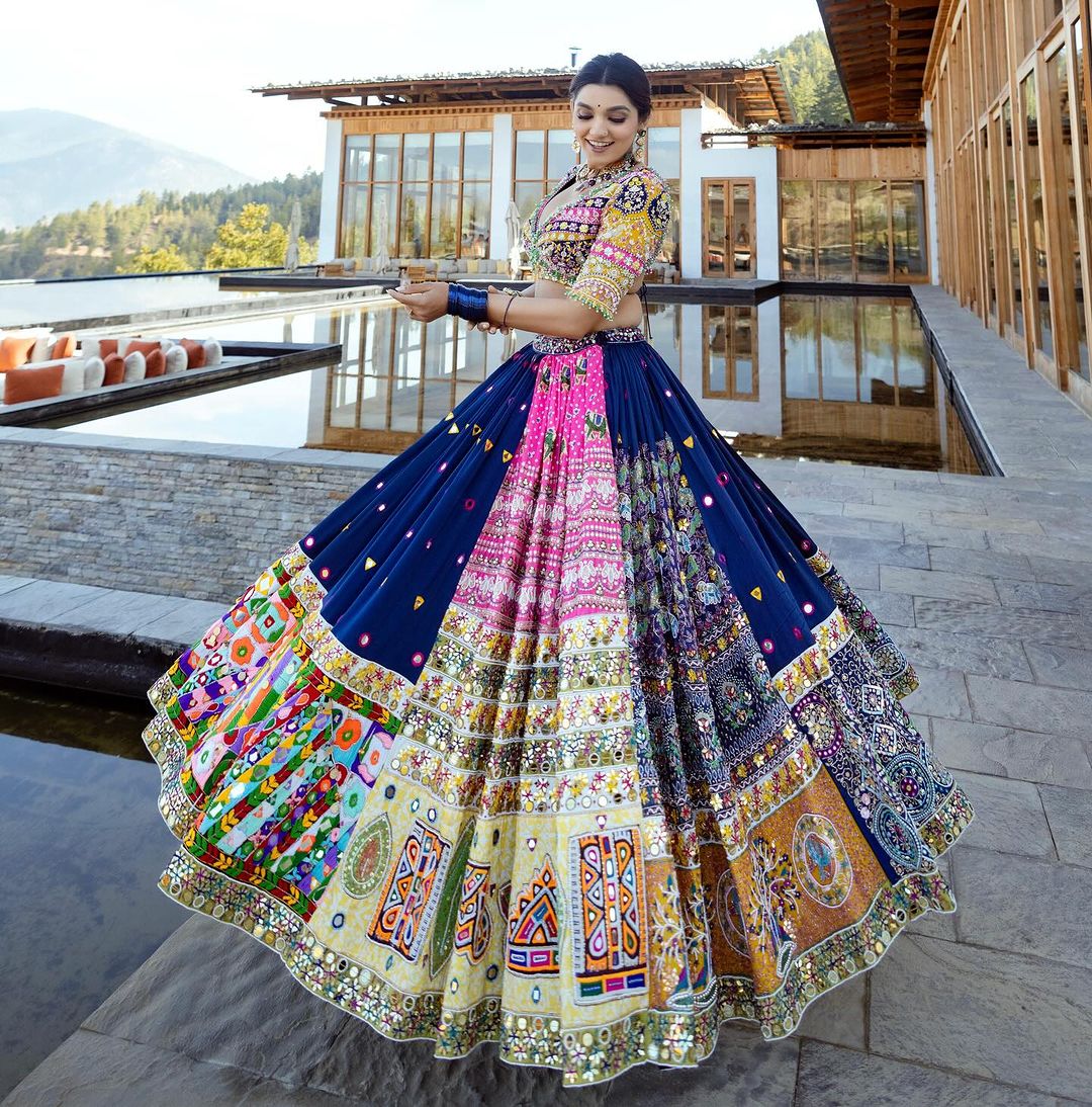 Exclusive Blue Traditional Navratri Lehenga Choli for Women