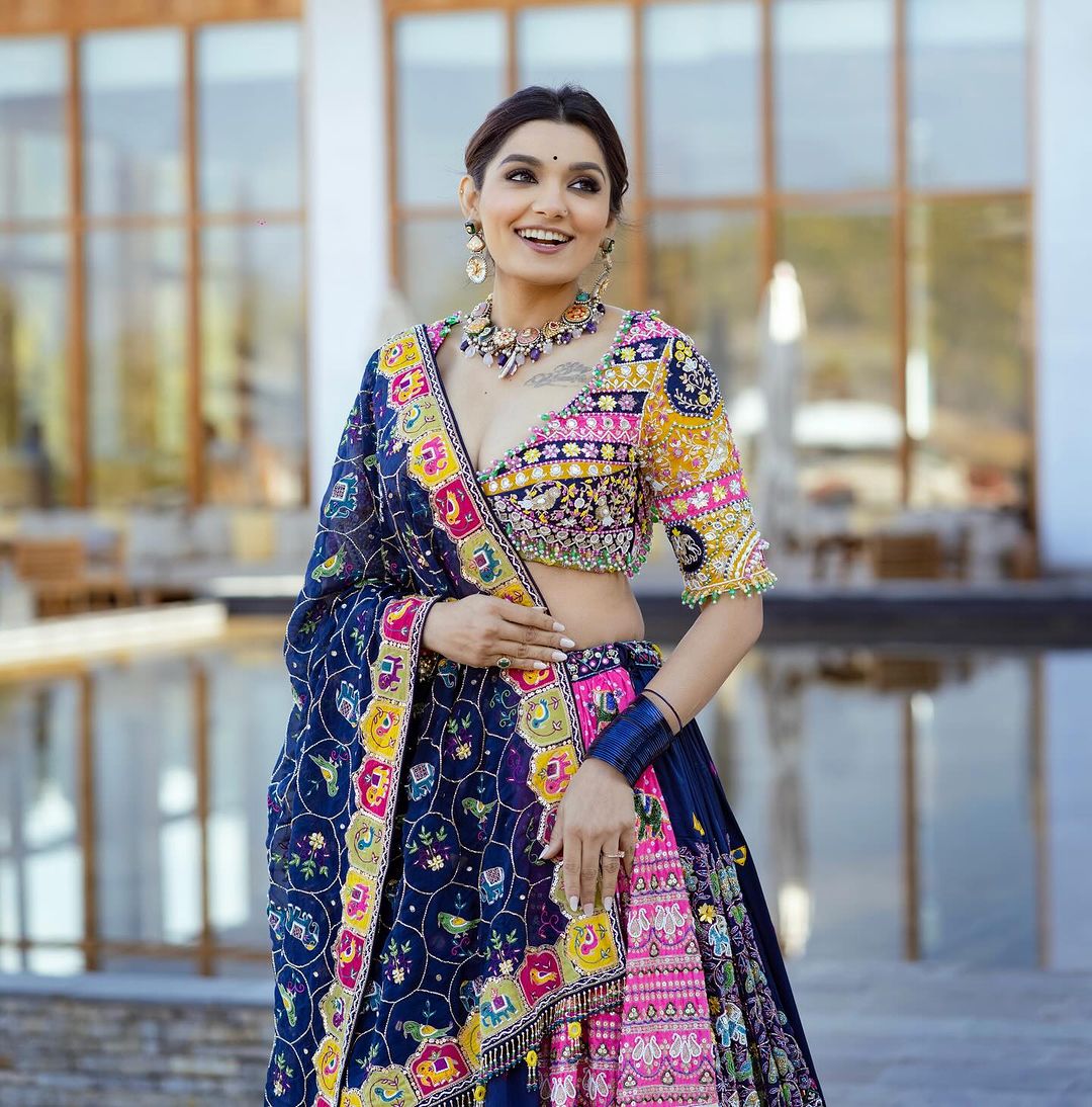 Exclusive Blue Traditional Navratri Lehenga Choli for Women