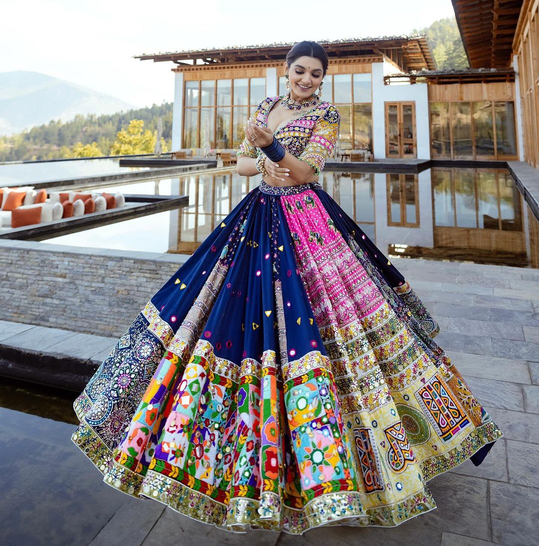 Exclusive Blue Traditional Navratri Lehenga Choli for Women