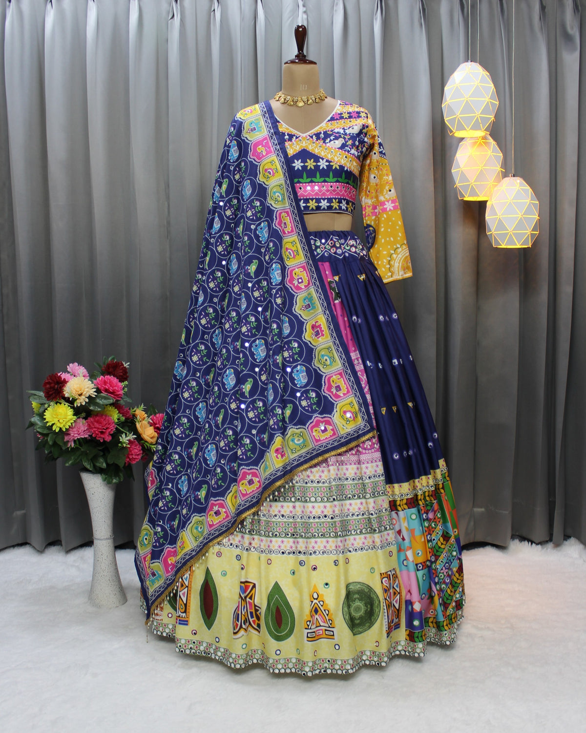 Exclusive Blue Traditional Navratri Lehenga Choli for Women