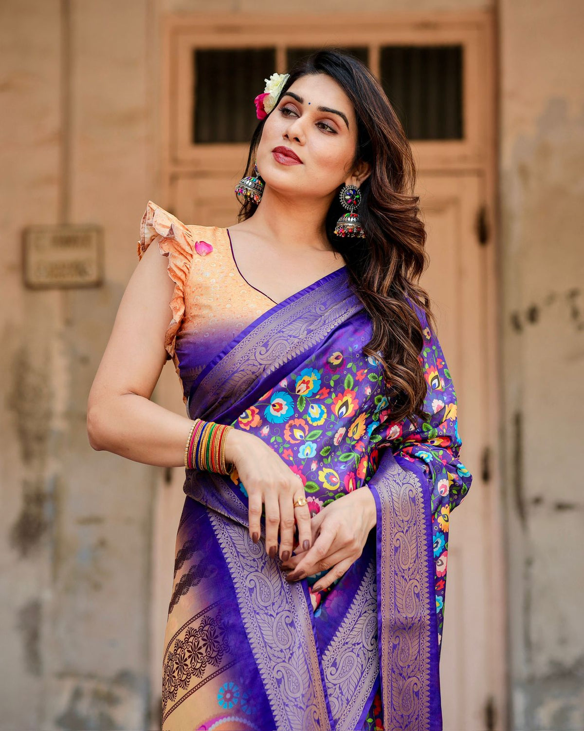 Elegant Royal Blue Silk Saree for Festive & Wedding Wear for Women