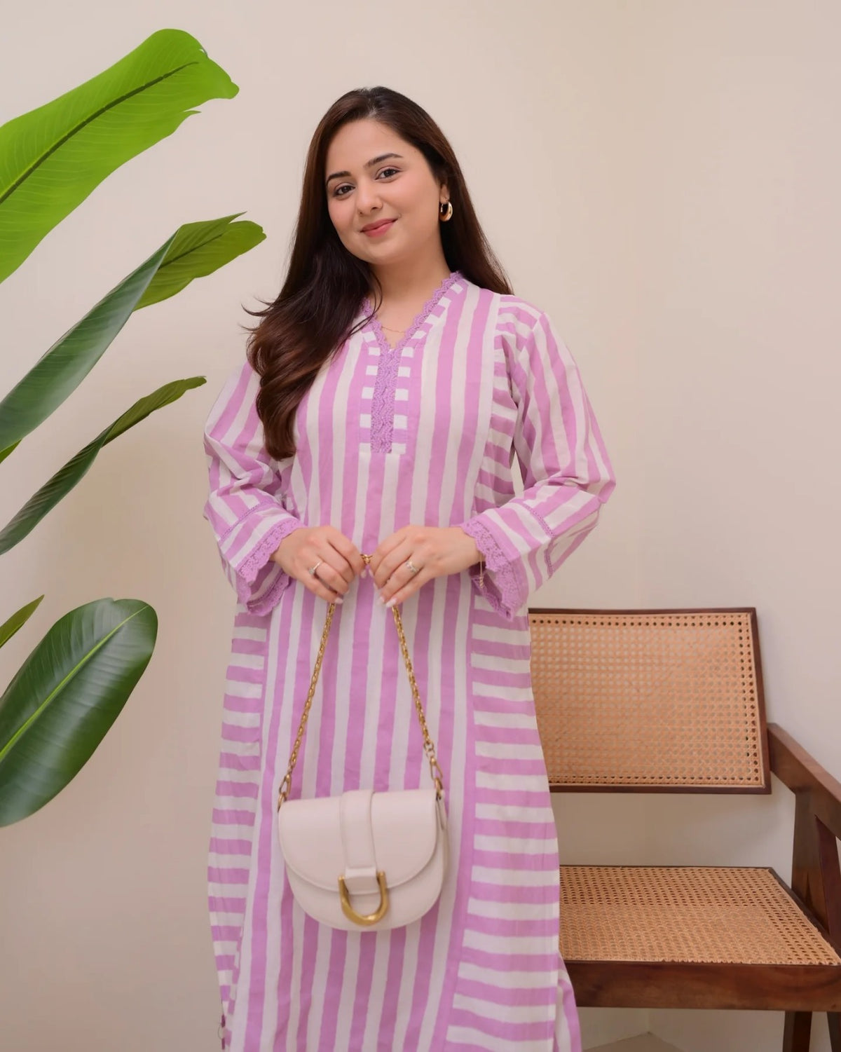 Elegant Lilac Straight Kurta with Palazzo Set for Women