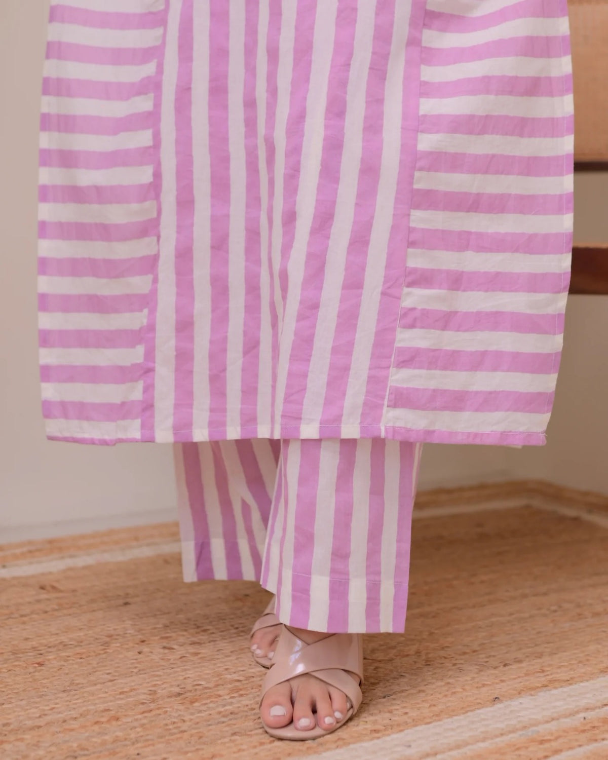 Elegant Lilac Straight Kurta with Palazzo Set for Women