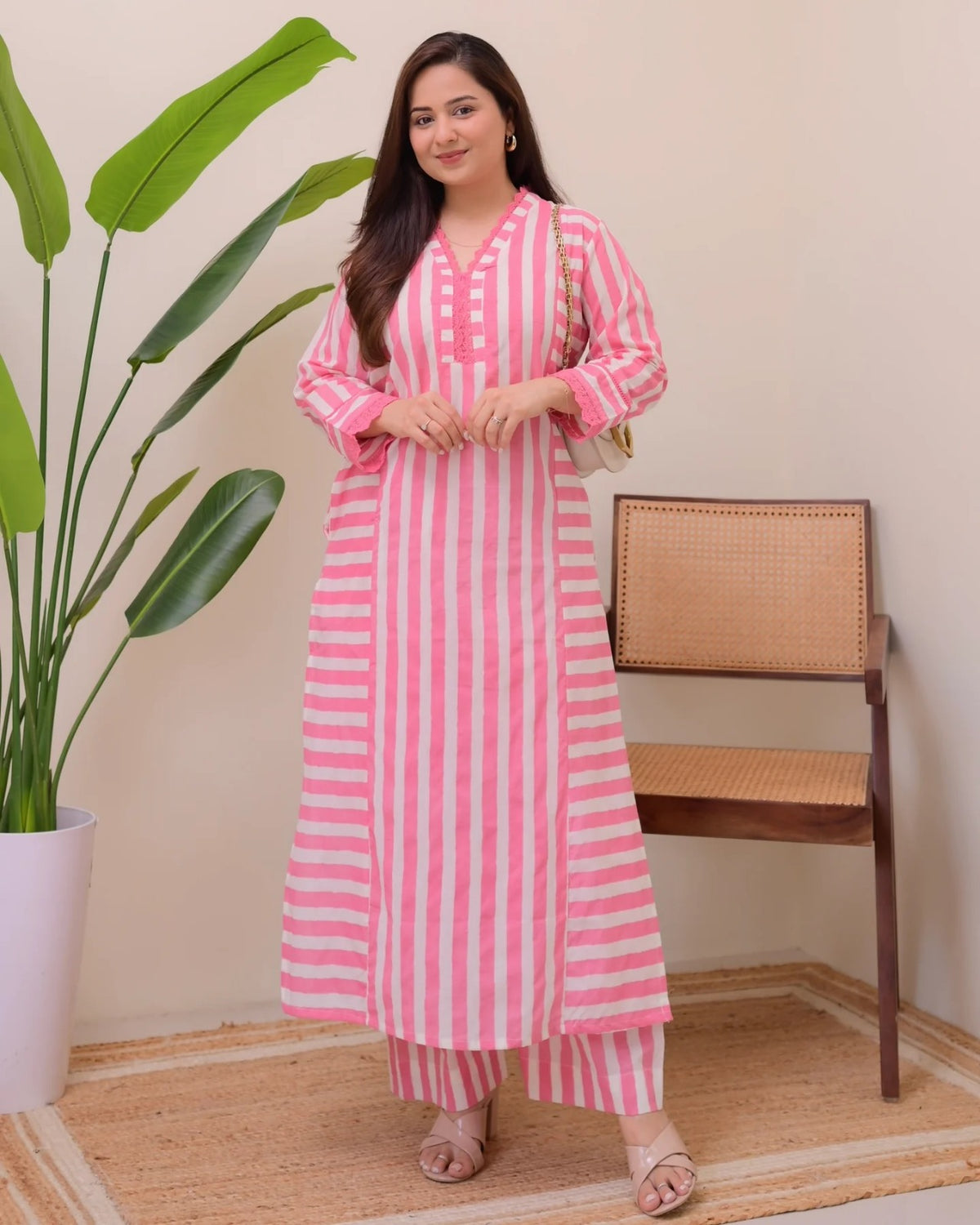Elegant Lilac Straight Kurta with Palazzo Set for Women