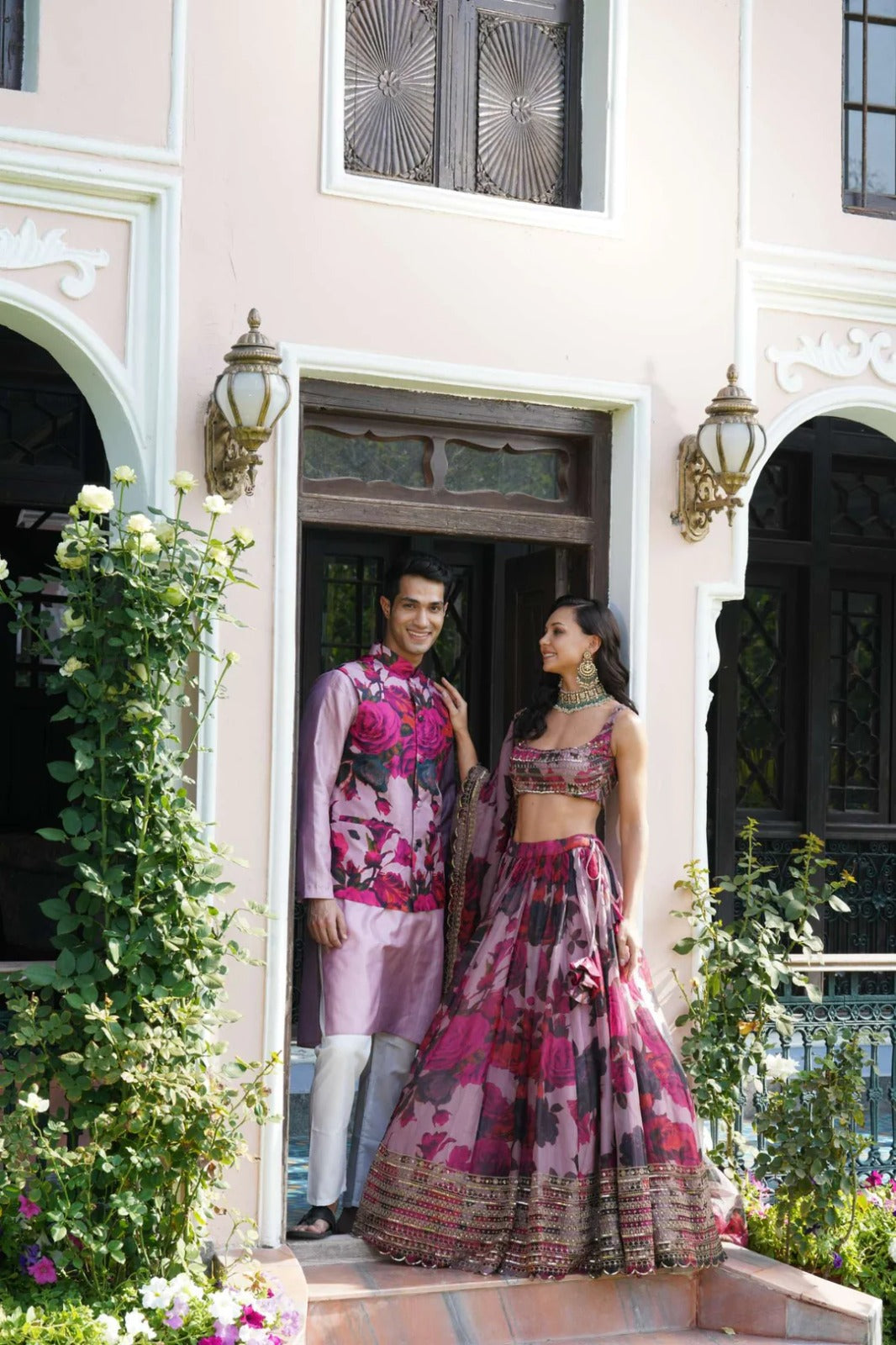 Floral Digital Printed Organza Lehenga with Zari, Dori and Sequin