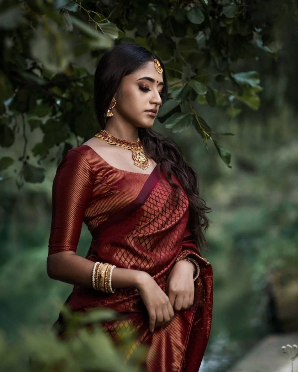 Maroon Banarasi Soft Silk Saree with Zari Design for Women