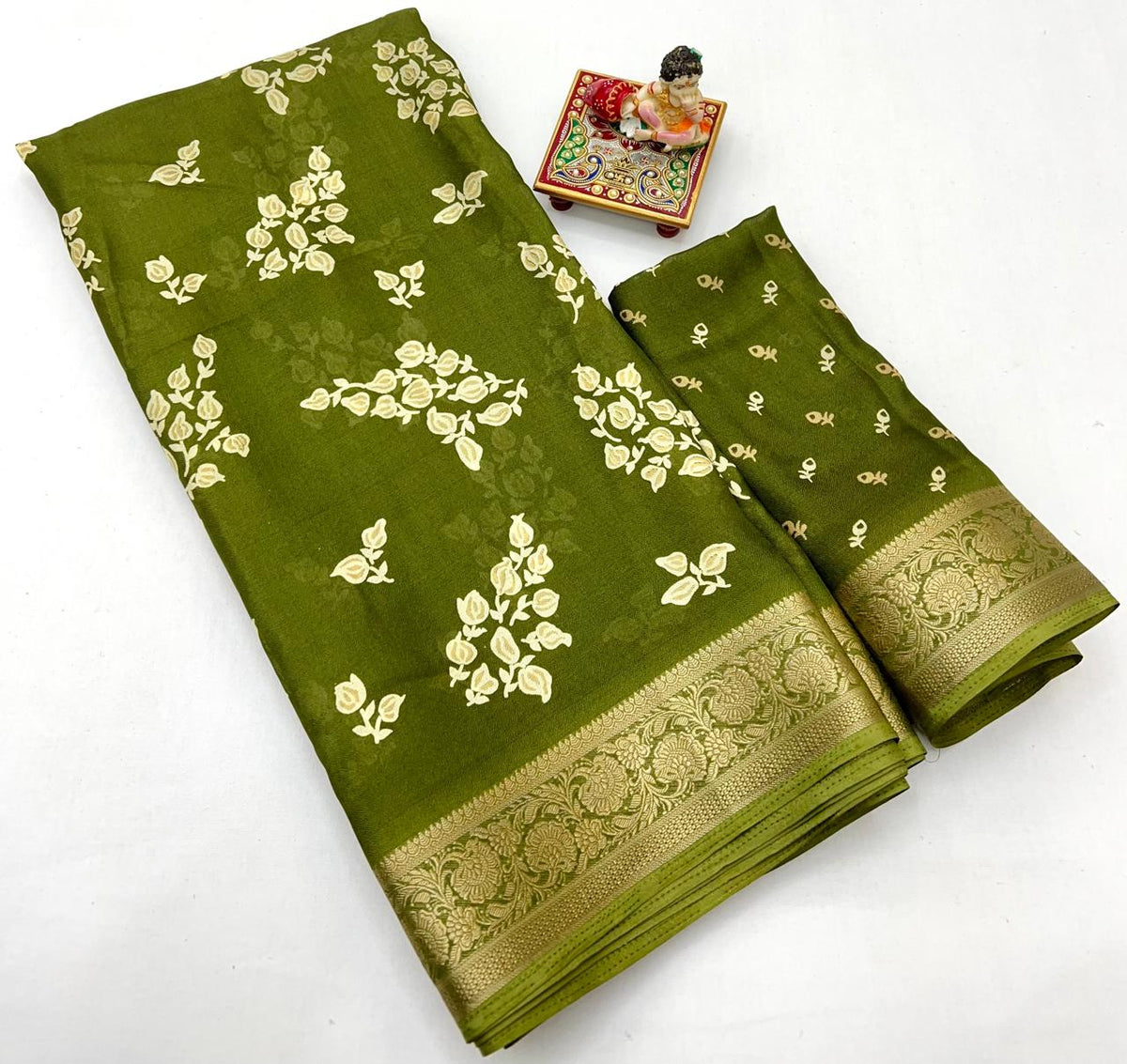 Calcutta Moss Mellow Georgette Printed Saree for Women