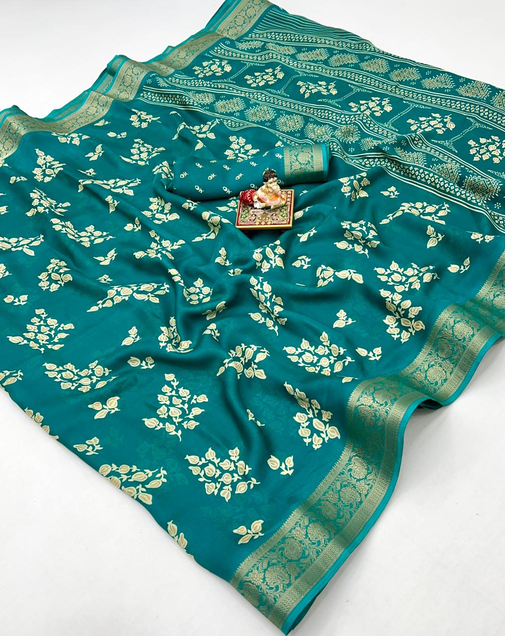Calcutta Moss Mellow Georgette Printed Saree for Women