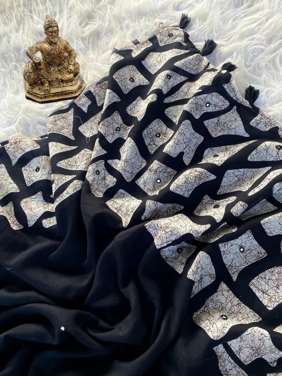 Premium Black Georgette Saree For Party Wear for Women