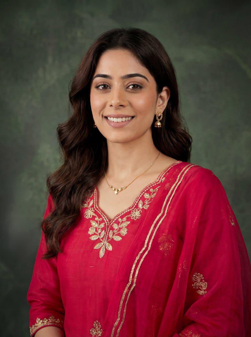 Red Cotton Embroidered Kurta Pant Dupatta Set Women for Women