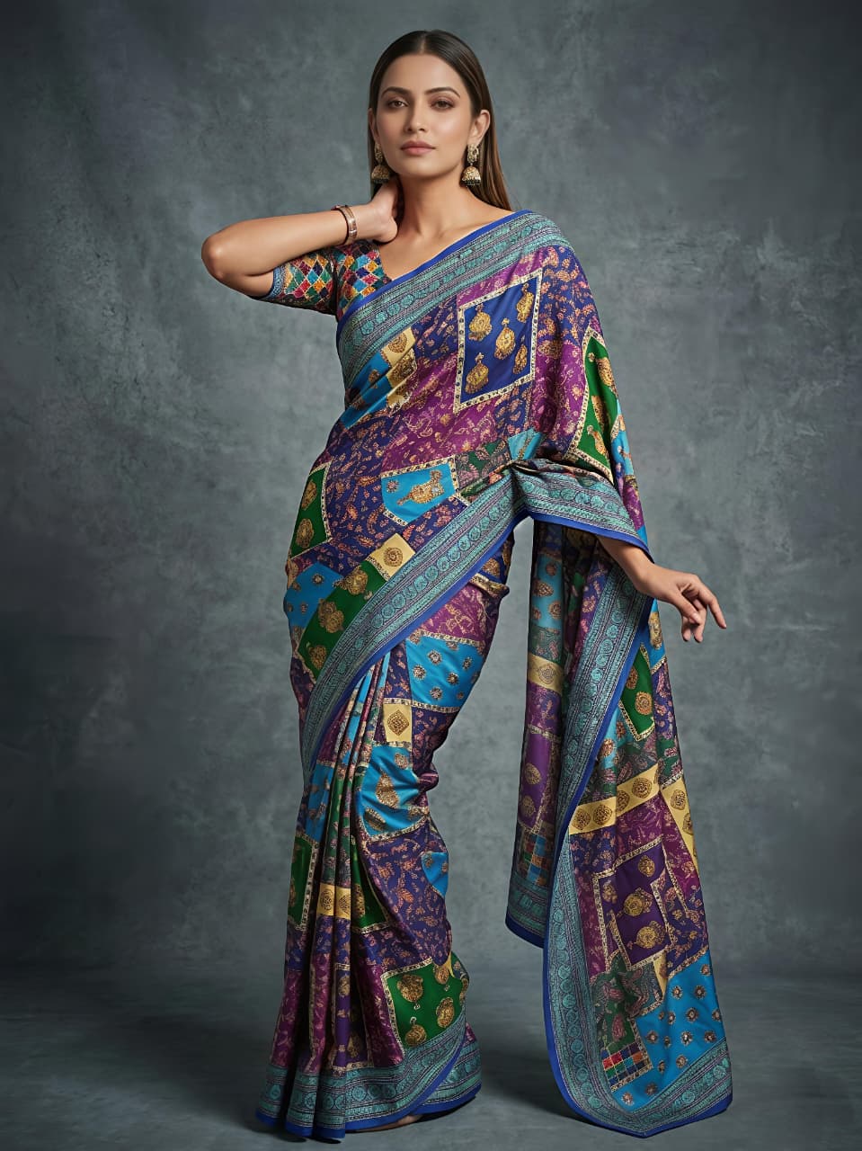 Royal Raj Gharana Mirror Work Designer Saree for Women