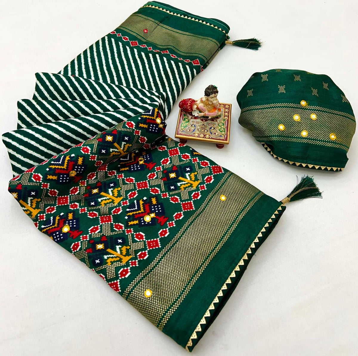Emerald Royal Weave Pashmina Silk Saree for Women
