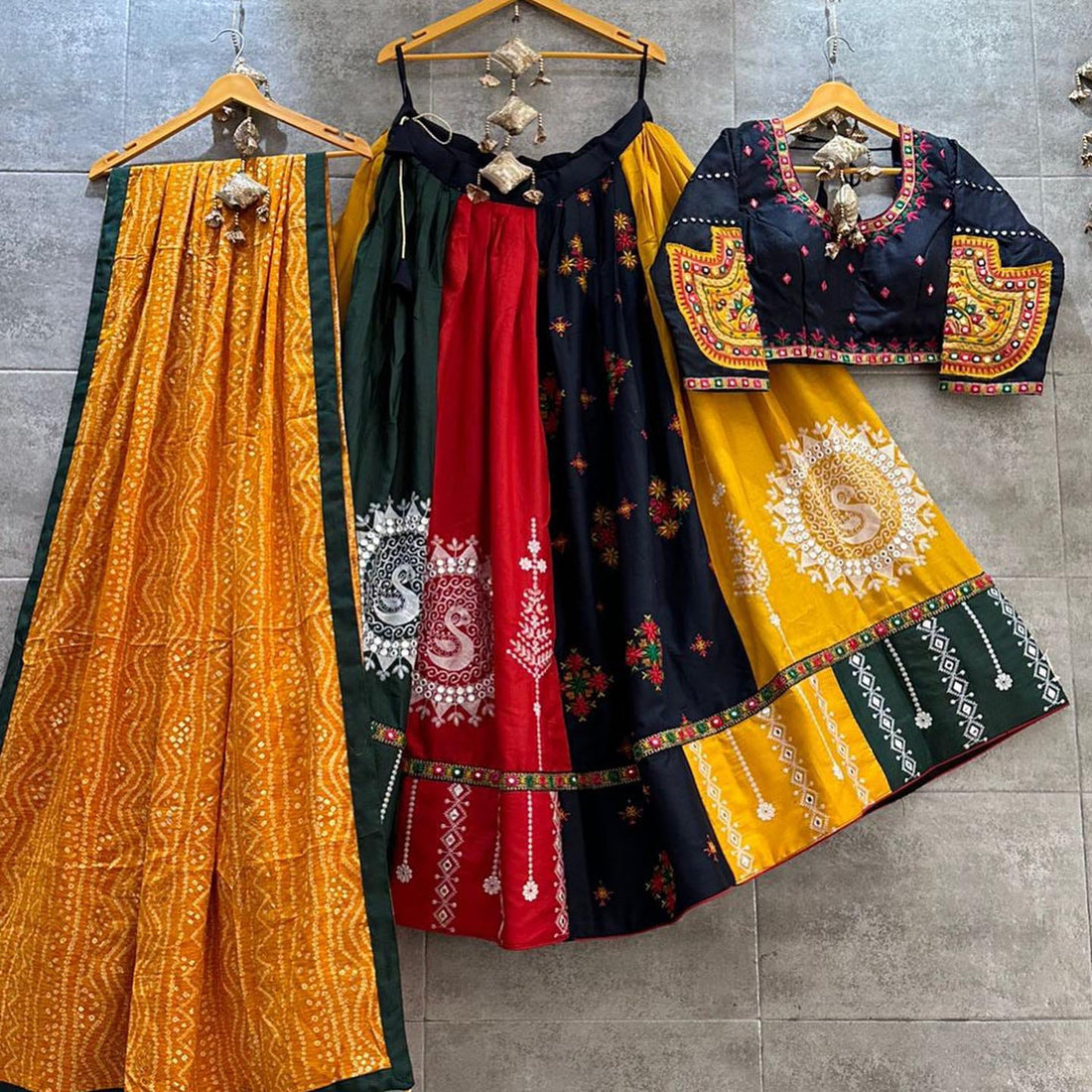 Stylish Multicolor Butter Silk Lehenga Choli Set for Women