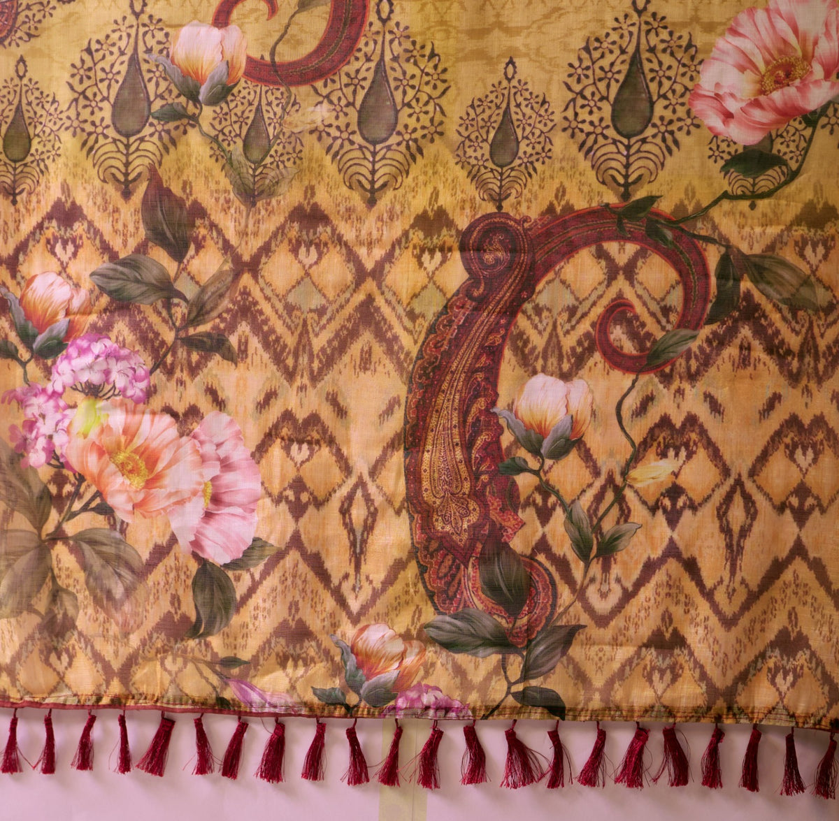 Traditional Beige Multicolor Printed Saree for Women