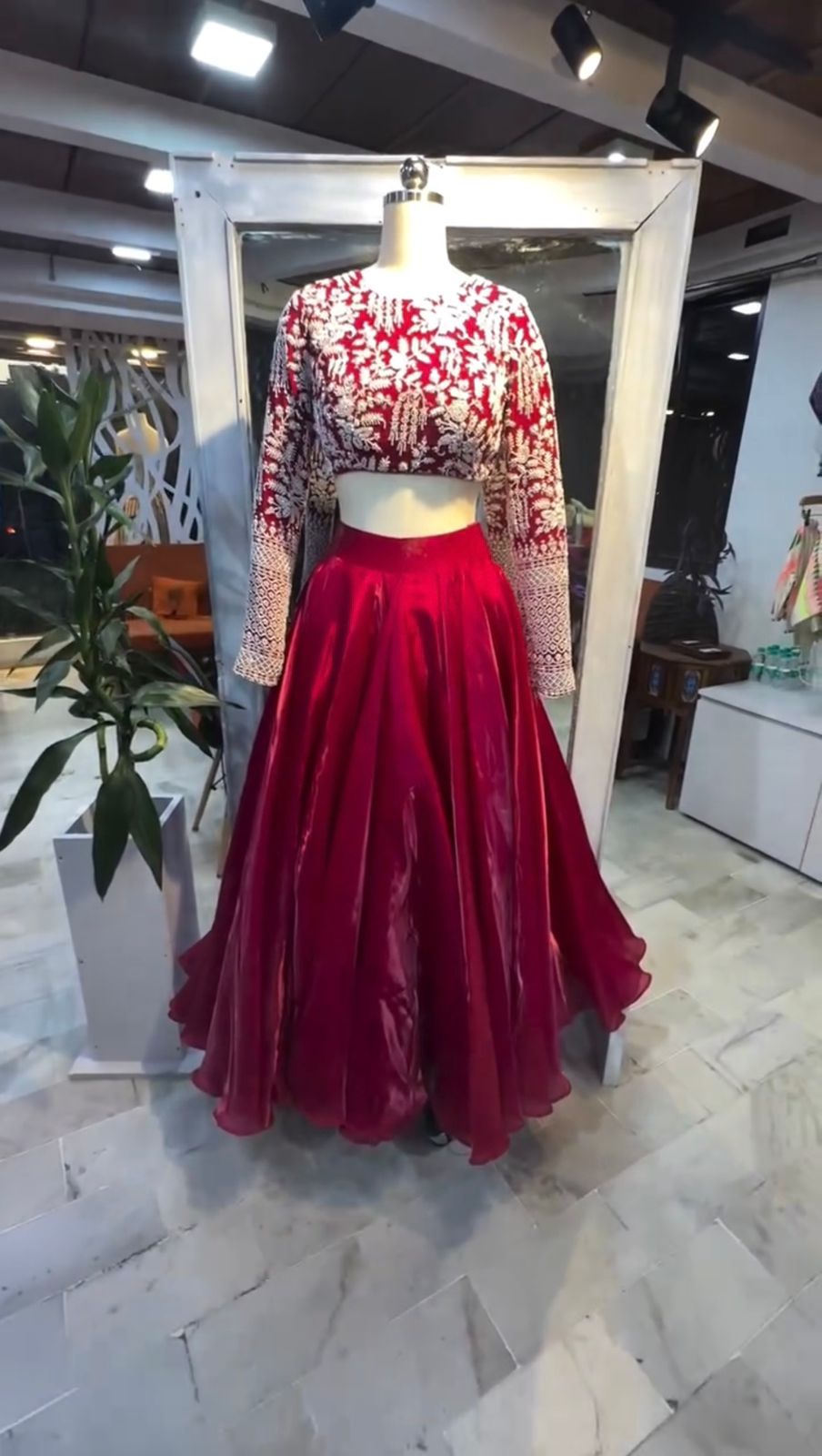 Wine Pink Embroidered Silk Lehenga Set for Women