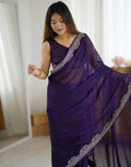 Royal Blue Silk Saree with Exquisite Zari Work