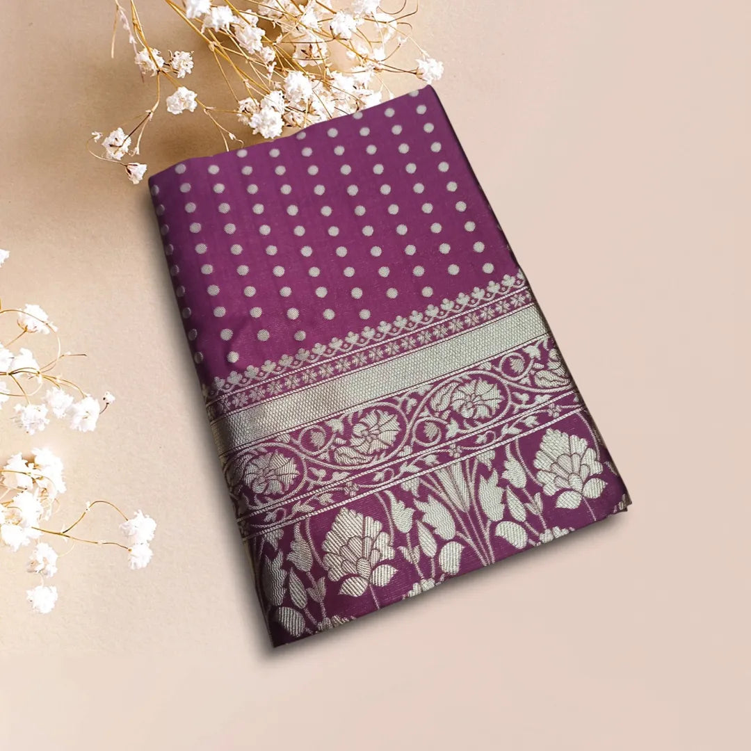 Maroon Cotton Saree with Zari Work | varnavi Clothing