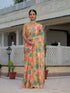 Peach Floral Heavy Chinnon Ready to Wear Saree for Women