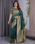 Emerald Green Banarasi Soft Silk Saree with Zari Border for Women