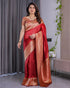 Red Banarasi Soft Silk Saree with Jacquard Zari Border for Women