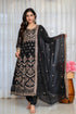 Black Anarkali Suit Set with Sequin Zari and Moti Lace Work for Women