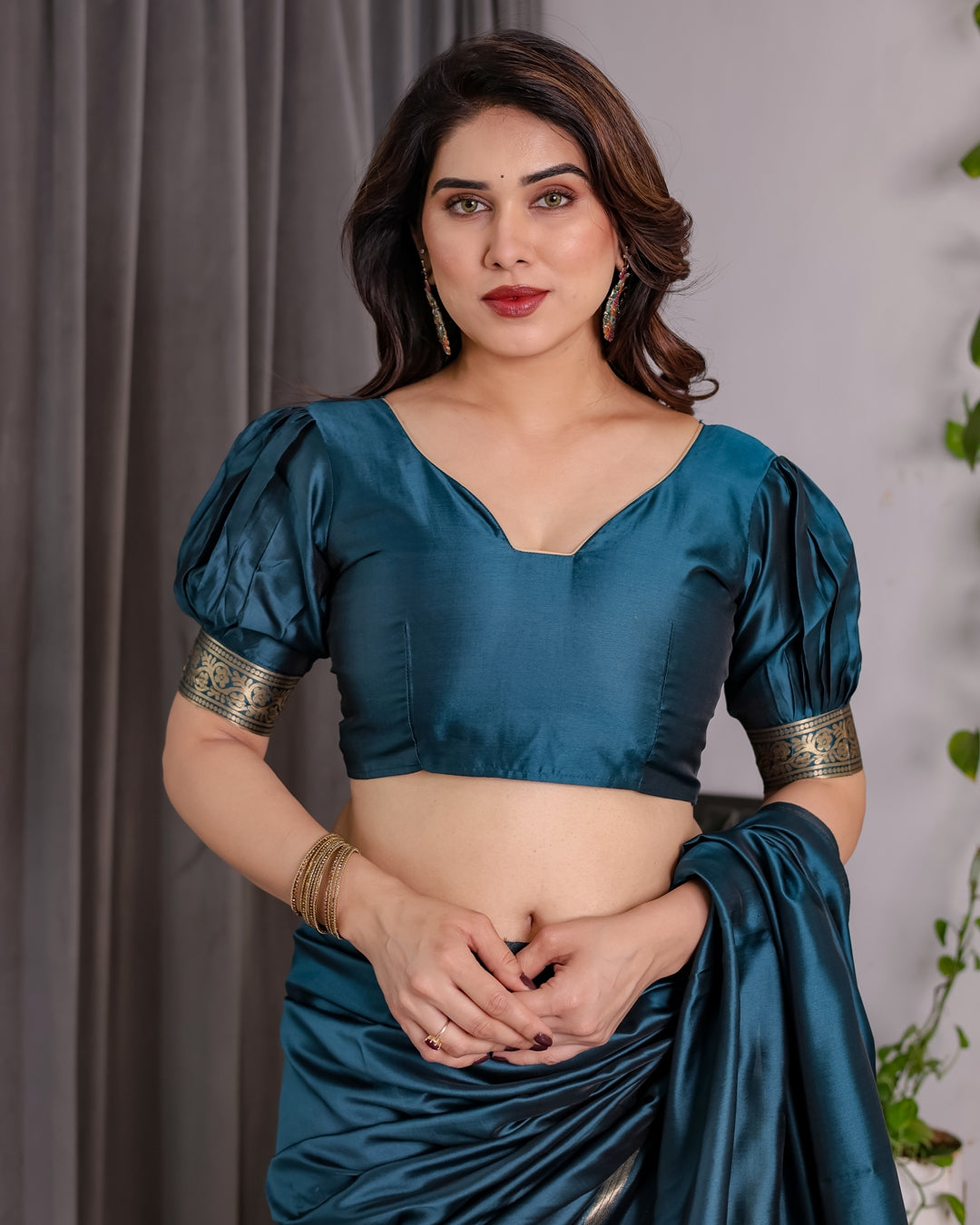 Teal Blue Banarasi Soft Silk Saree With Elegant Zari Border 2