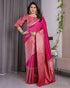 Rani Pink Banarasi Soft Silk Saree With Elegant Golden Zari for Women