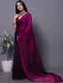 Magenta Fandy Solid Shimmer Saree With Blouse for Women