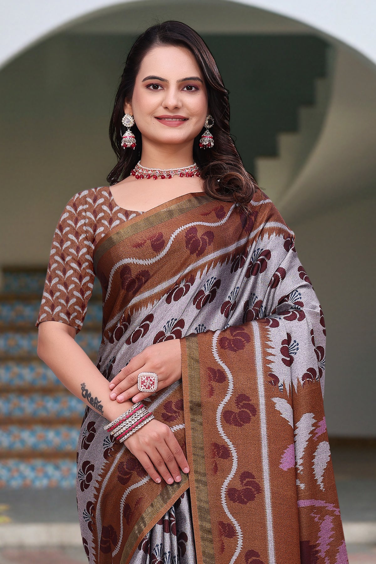 Printed Mal Cotton Saree With Designer Pallu by for Women