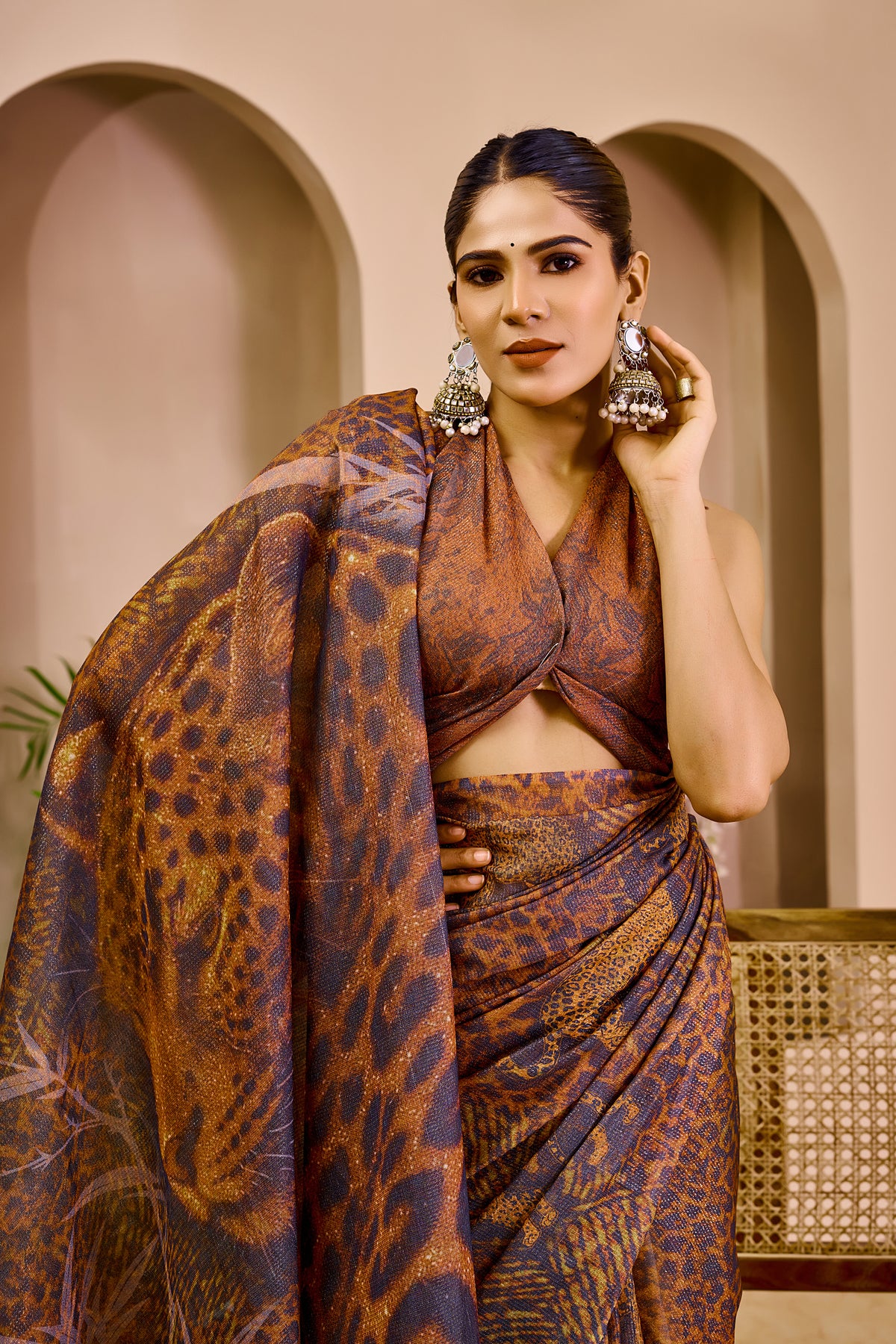 Floral Tissue Handloom Cotton Saree With Zari for Women
