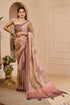 Pink Tissue Cotton Saree With Paisley Print for Women