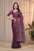 Wine Maroon Printed Mul Cotton Saree with Ornamental Pallu for Women