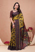 Mustard Purple Mal Cotton Printed Saree with Designer Pallu for Women