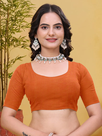White Linen Cotton Saree with Bird Motifs and Orange Border for Women