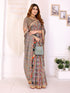 Multicolor Chanderi Cotton Saree with Artistic Leaf Pattern for Women