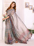 Elegant Black Chanderi Cotton Saree with Multicolor Prints. for Women