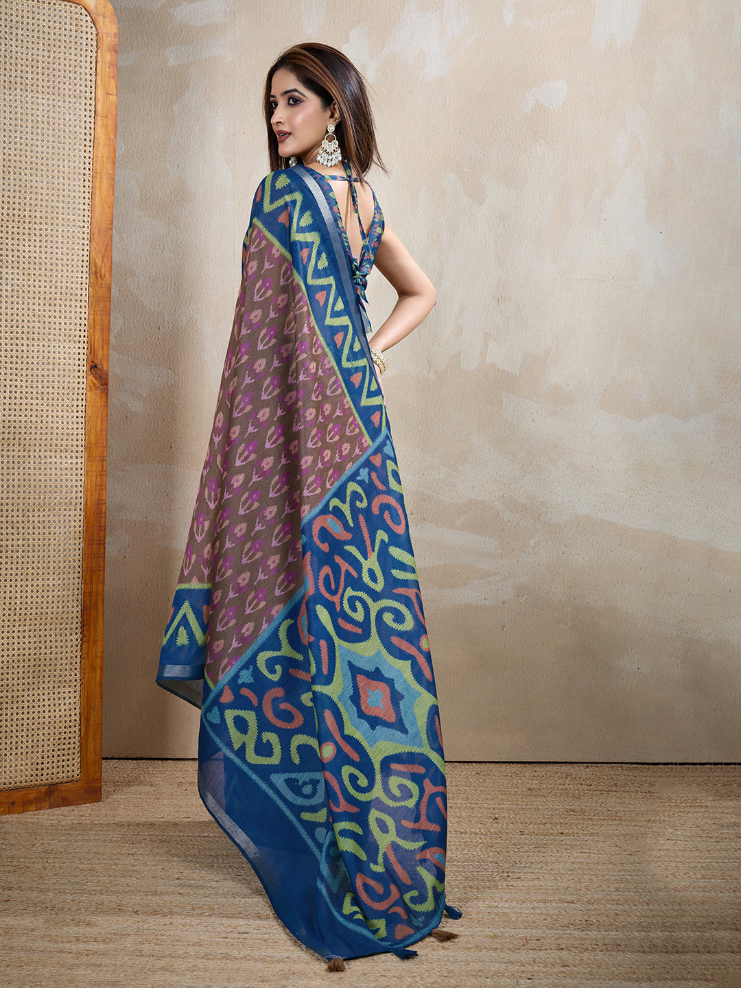 Mauve Chanderi Cotton Woven Motif Saree For Her Styles! for Women