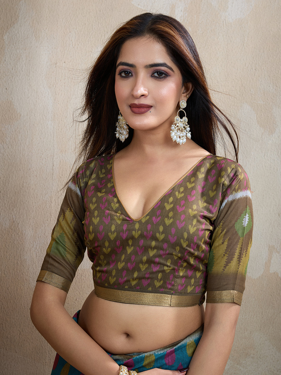 Teal Blue Chanderi Cotton Saree with Artistic Woven Pattern for Women