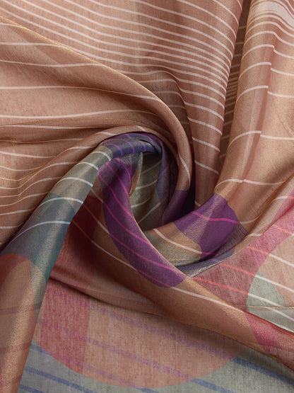 Erode Cotton Abstract Multicolor Saree with Contrast Border for Women
