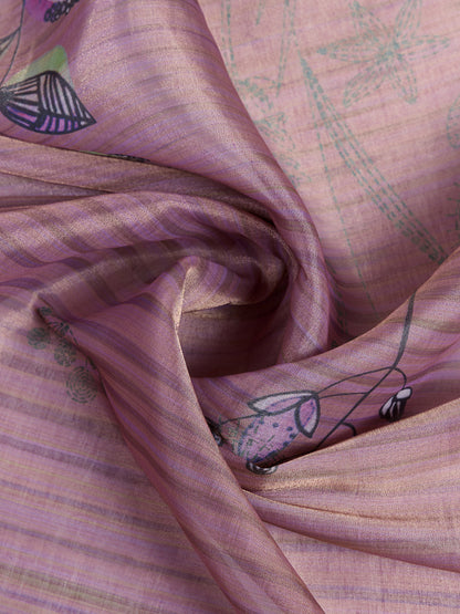 Mauve Erode Cotton Saree with Graceful Purple Border for Women