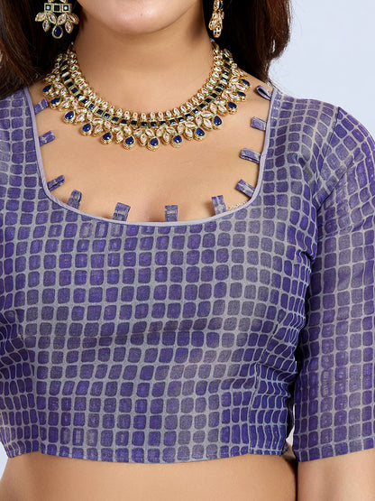 Mauve Erode Cotton Saree with Graceful Purple Border for Women