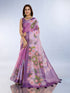 Elegant Lilac Floral Erode Cotton Saree with Contrast Pallu for Women